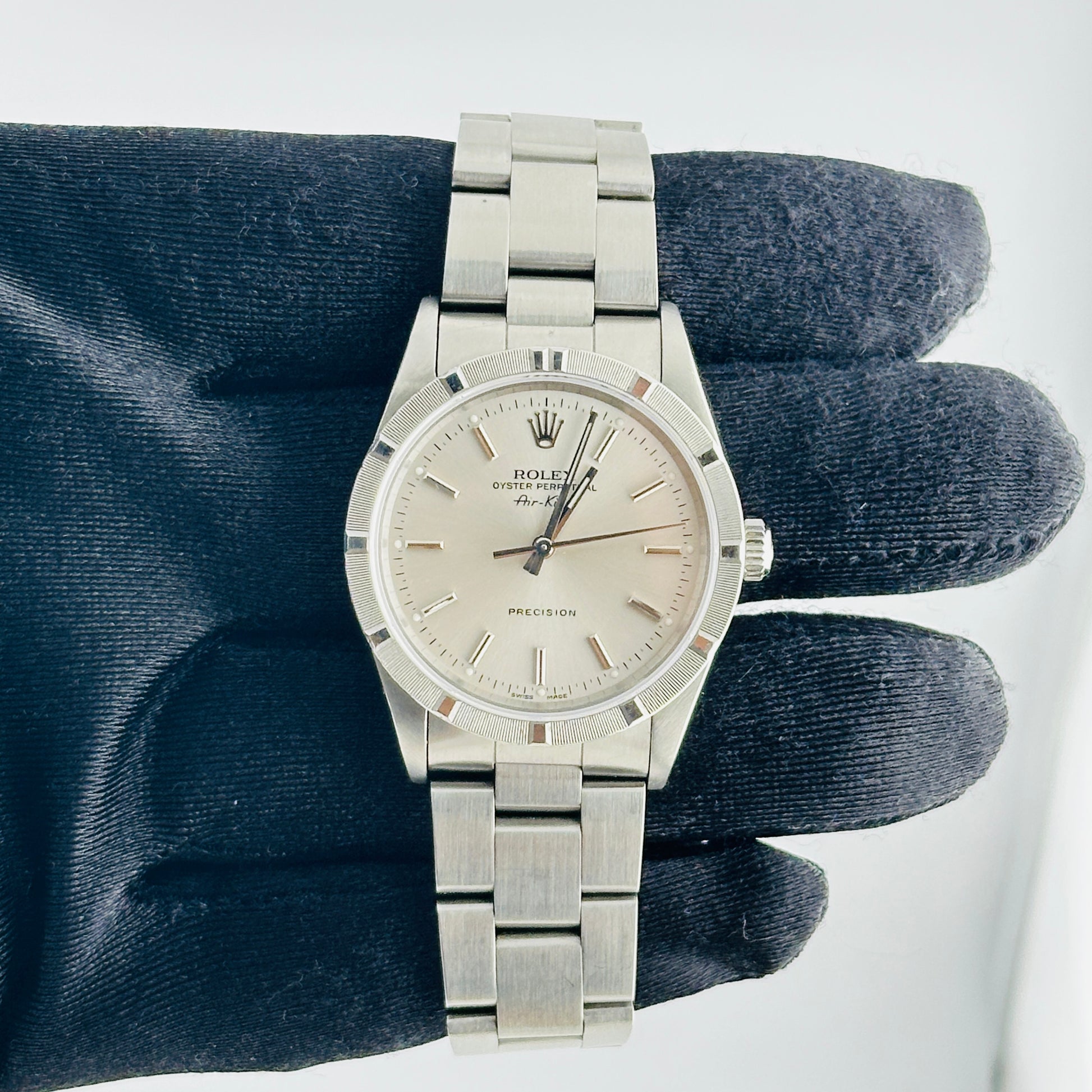 Rolex Air-King Silver Stick Dial on Oyster Bracelet Ref. 14010 1991 — view 2