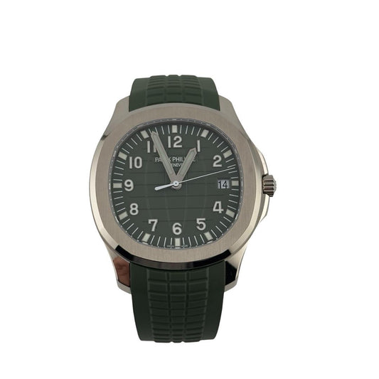 Patek Philippe Aquanaut Khaki Green Dial on Strap Ref. 5168G-010 Papers 2021 — view 2