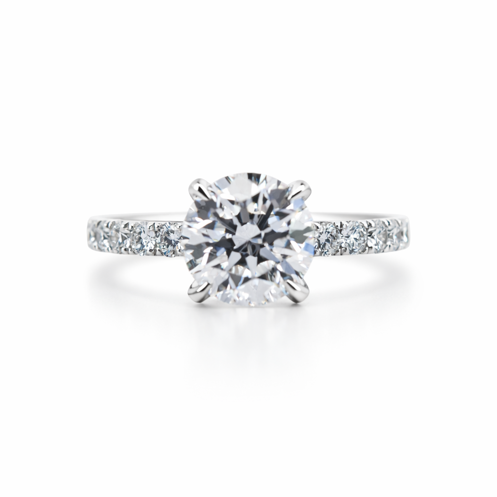 14k White Gold Lab Grown Engagemnet Ring Ring - Fine Jewelry | Bust Down & Co