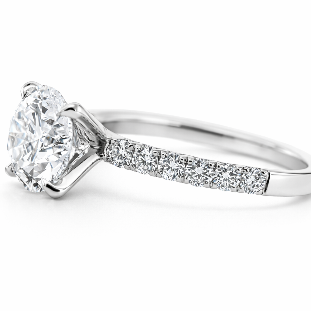 14k White Gold Lab Grown Engagemnet Ring Ring - Fine Jewelry | Bust Down & Co