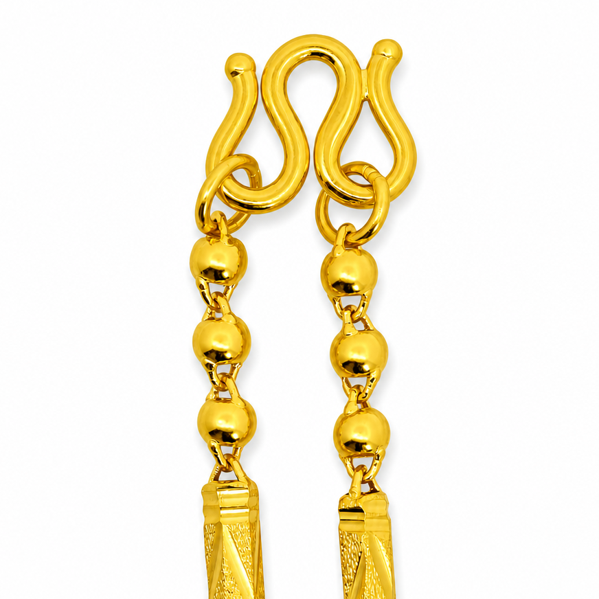 24K Gold Bead & Bar Chain 2.7mm 24in
