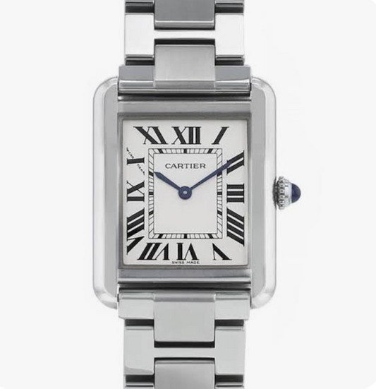 Cartier Tank Solo Silver Roman Dial on Stainless Steel Ref. W5200013 Card 2020