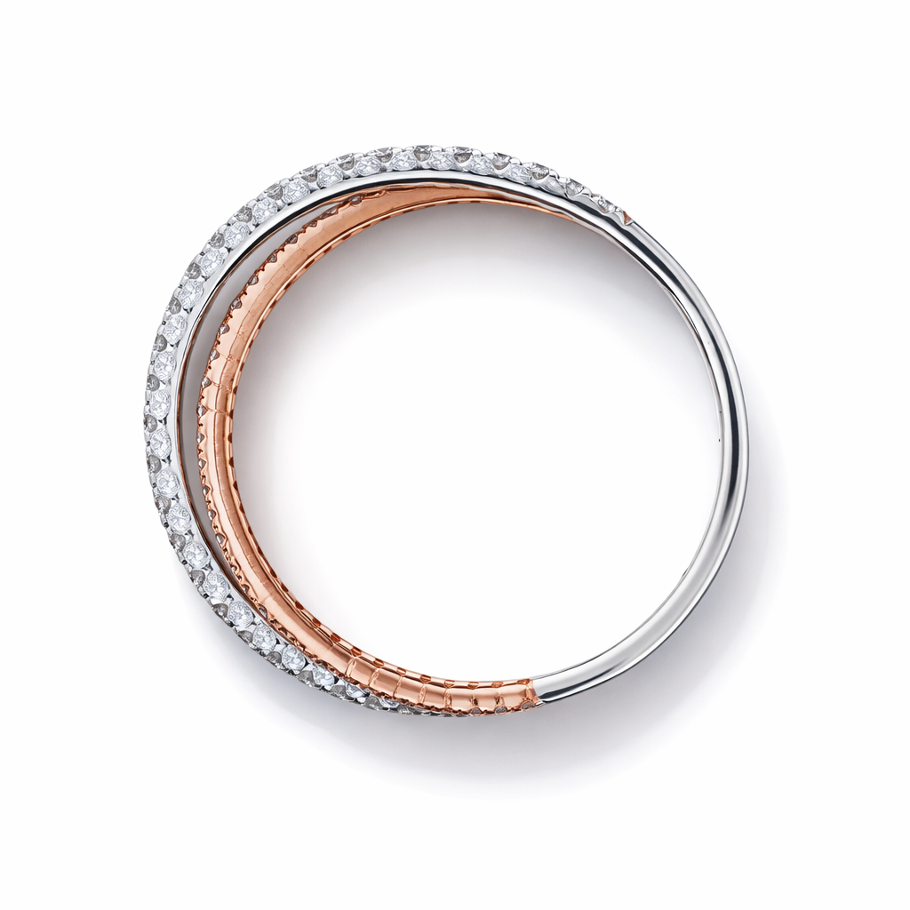 18k Rg/Wg Zig Zag Two-Tone Dia. Jewelry Size 7 - Fine Jewelry | Bust Down & Co