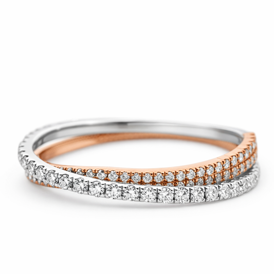 18k Rg/Wg Zig Zag Two-Tone Dia. Jewelry Size 7 - Fine Jewelry | Bust Down & Co