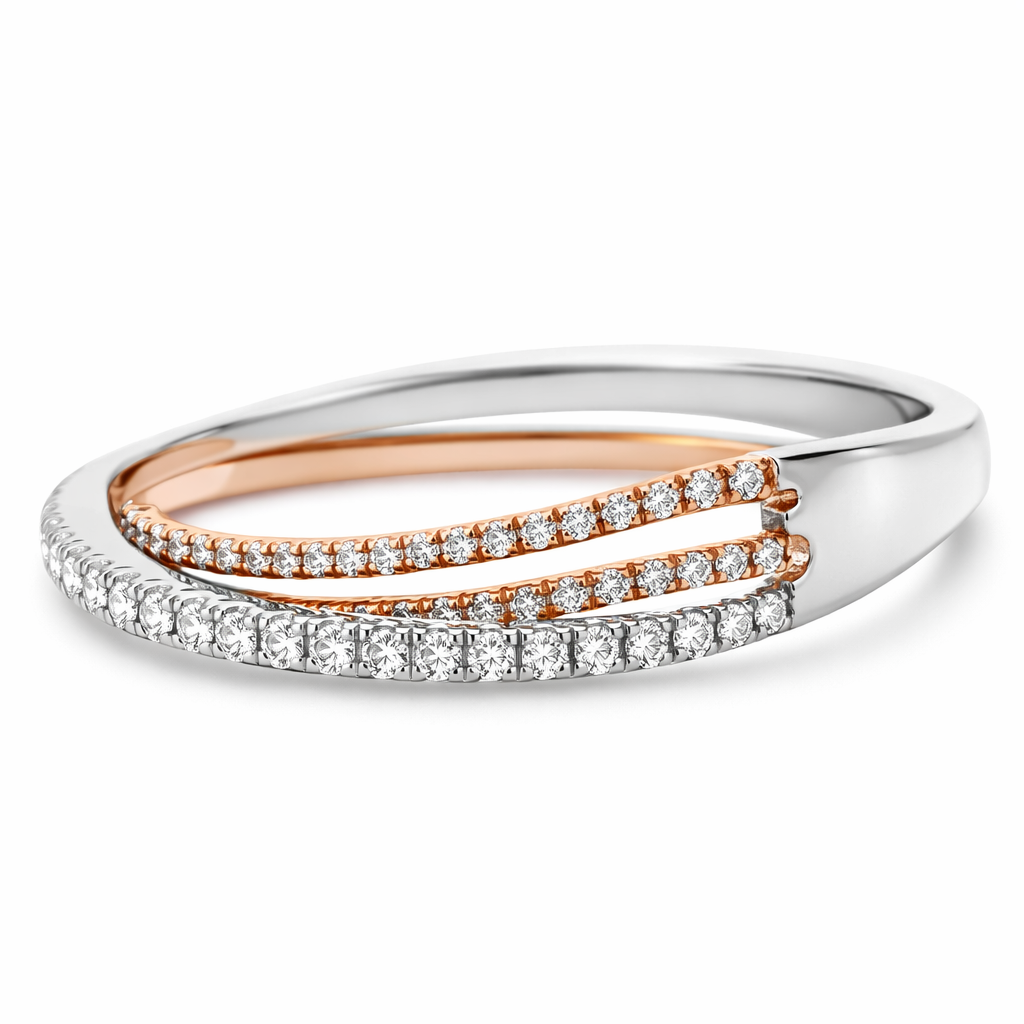 18k Rg/Wg Zig Zag Two-Tone Dia. Jewelry Size 7 - Fine Jewelry | Bust Down & Co