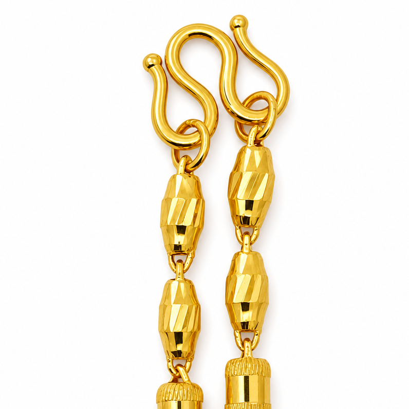 24K Gold Diamond-Cut Barrel Chain 3.5mm 24in