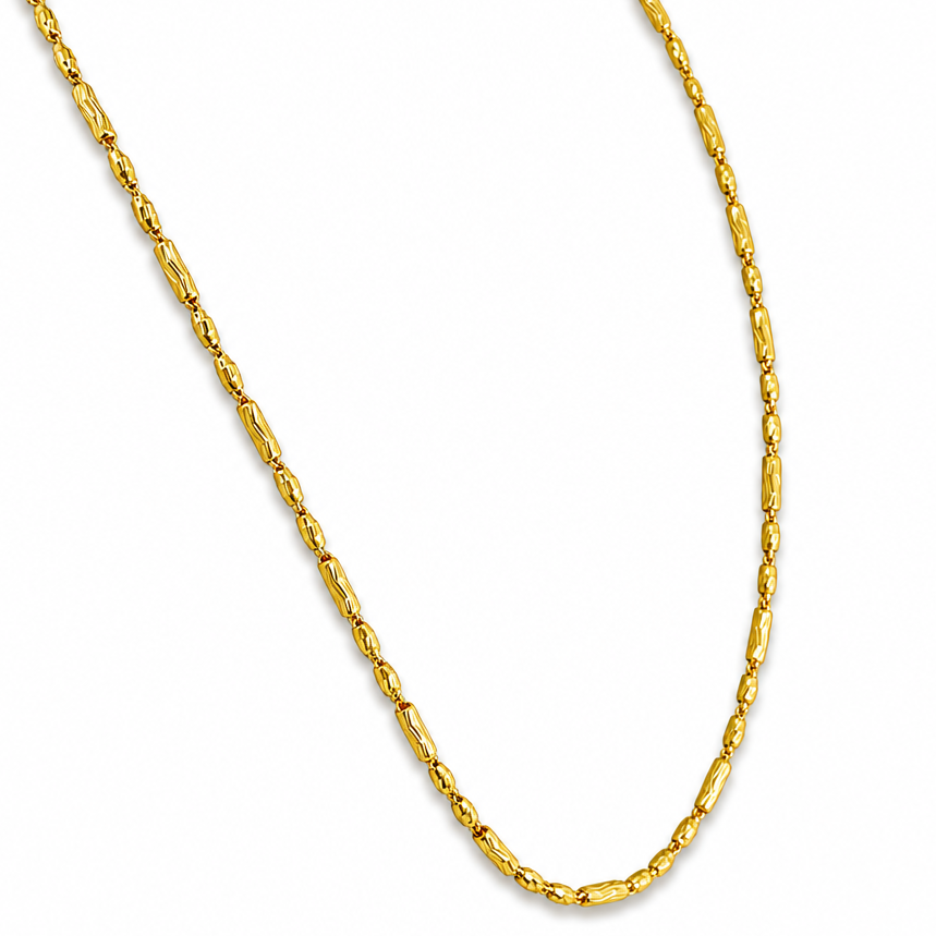 24K Gold Faceted Barrel Chain 2.9mm 20in