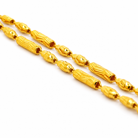 24K Gold Faceted Barrel Chain 2.9mm 20in