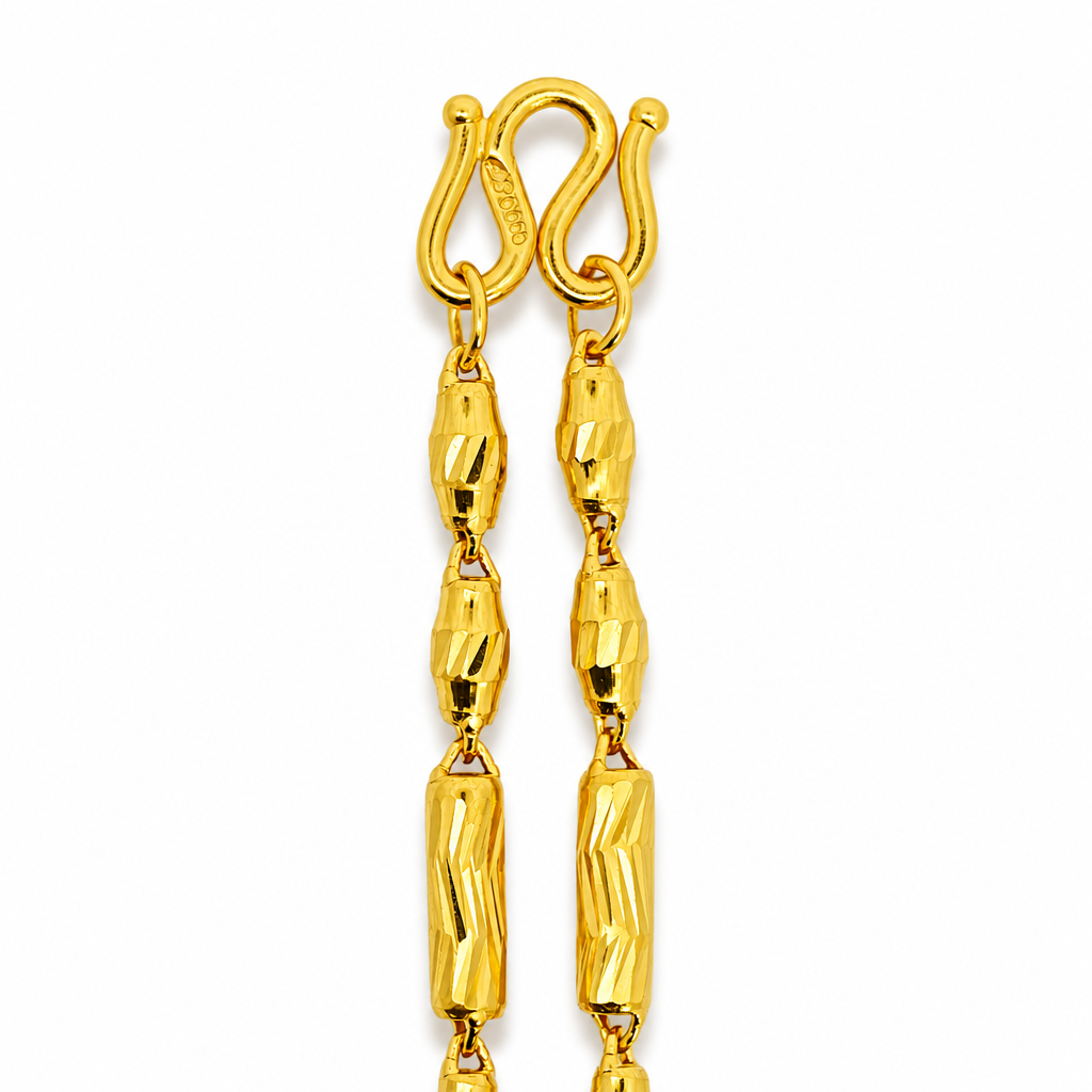 24K Gold Faceted Barrel Chain 2.9mm 20in