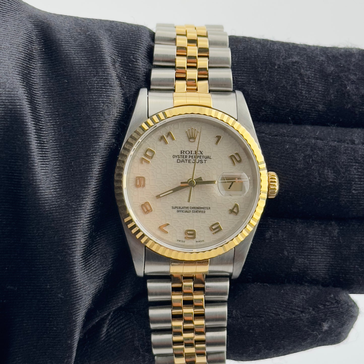 Rolex Datejust Ivory Anniversary Arabic Dial on Jubilee Ref. 16233 1989 — view 2