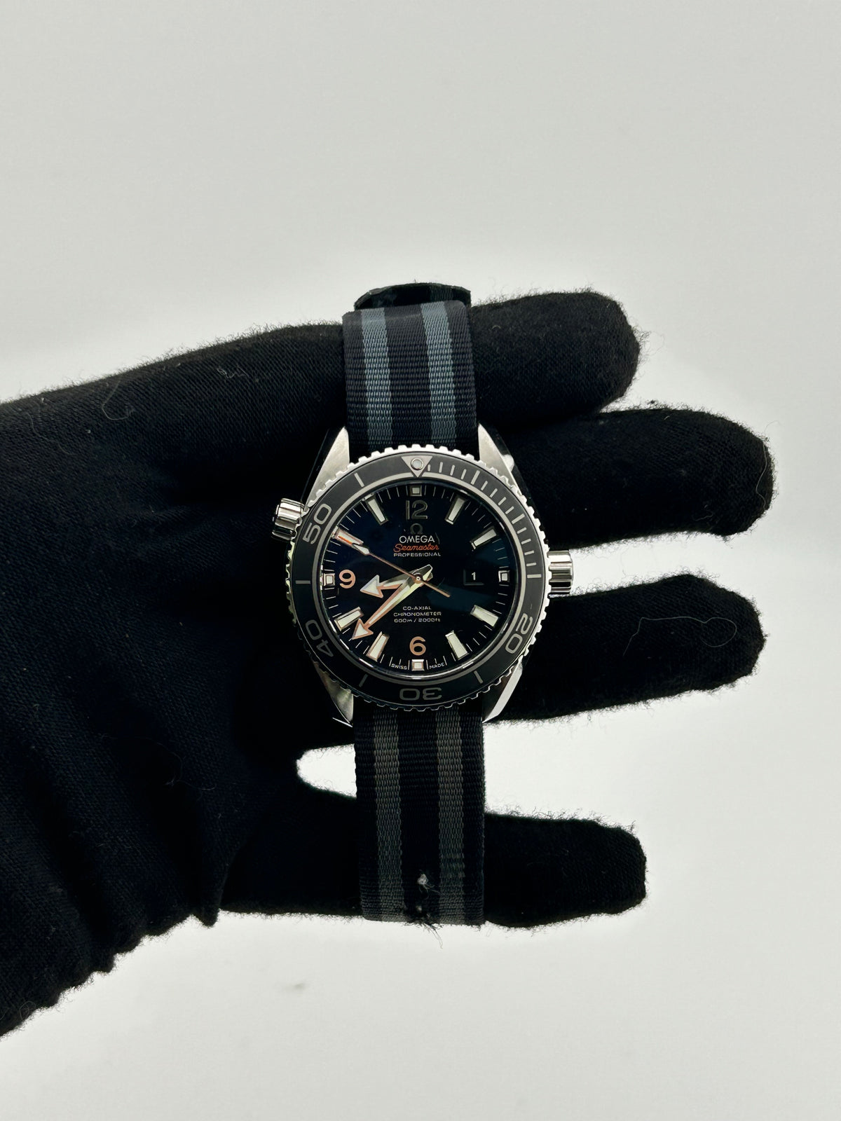Omega Seamaster Planet Ocean Black Dial on Stainless Steel & Fabric Strap Ref. 232.30.38.20.01.001 Complete 2014