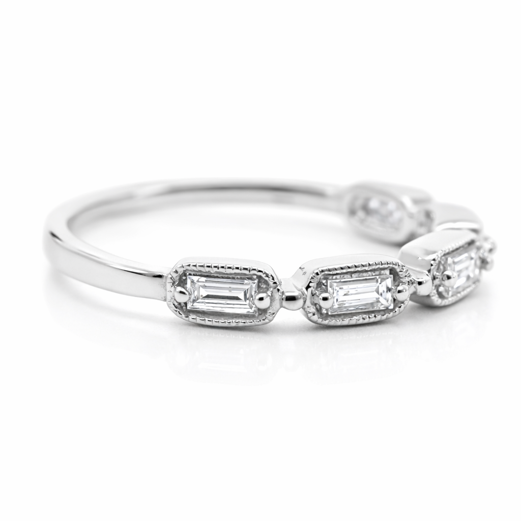 14k White Gold 5 Bgt Ring Ring Size 7 - Fine Jewelry | Bust Down & Co
