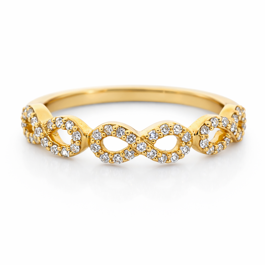 14k Yellow Gold Infinity Dia. Ring Ring Size 7 - Fine Jewelry | Bust Down & Co