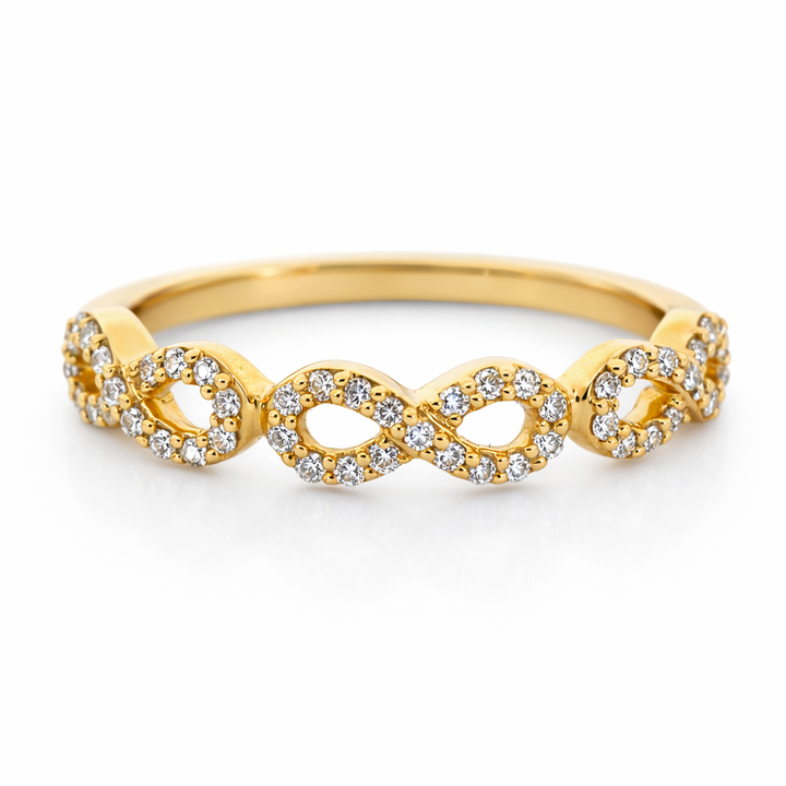 Anillo YG 14K 0.25CT Infinito con Diamantes Talla 7