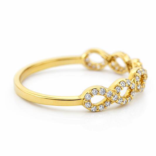 14k Yellow Gold Infinity Dia. Ring Ring Size 7 - Fine Jewelry | Bust Down & Co