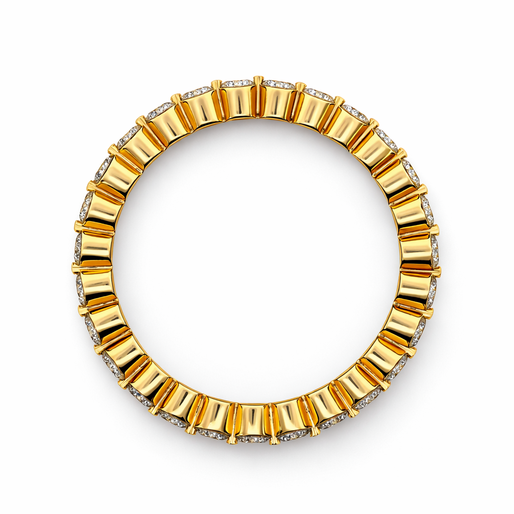 14k Yellow Gold Buttercup Eternity Dia. Ring Ring Size 6 - Fine Jewelry | Bust Down & Co