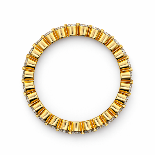 14k Yellow Gold Buttercup Eternity Dia. Ring Ring Size 6 - Fine Jewelry | Bust Down & Co
