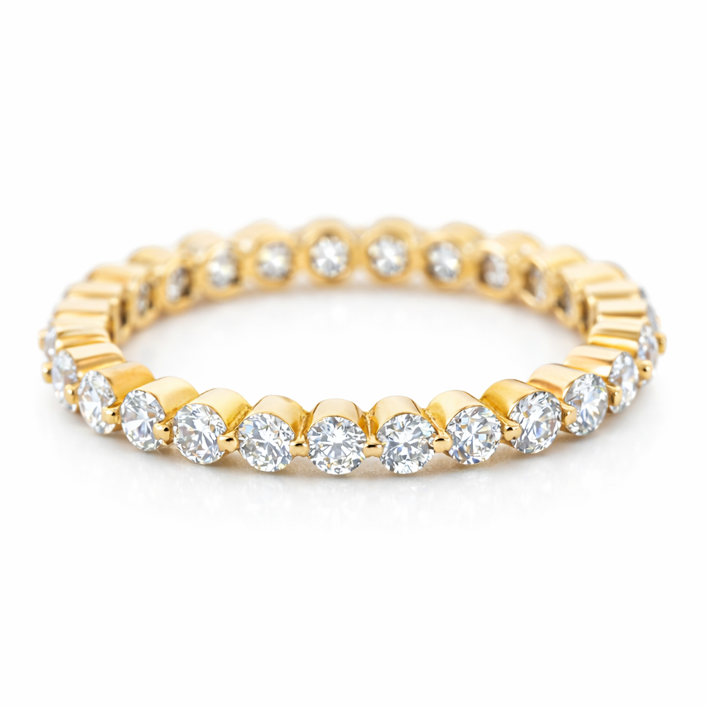 14k Yellow Gold Buttercup Eternity Dia. Ring Ring Size 6 - Fine Jewelry | Bust Down & Co