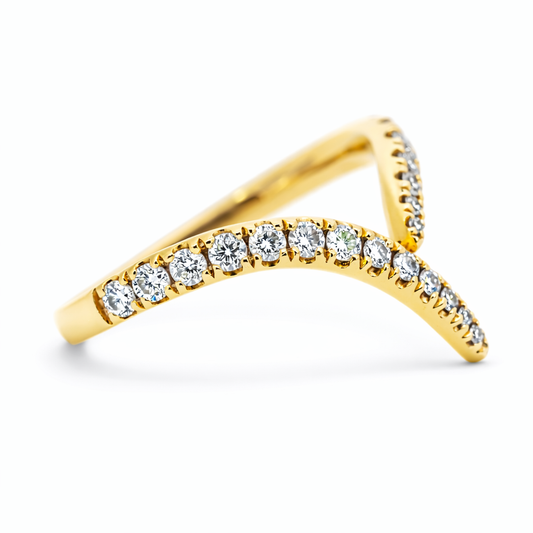 14k Yellow Gold Pointed End Ring Size 6.5 View 2 - Fine Jewelry | Bust Down & Co