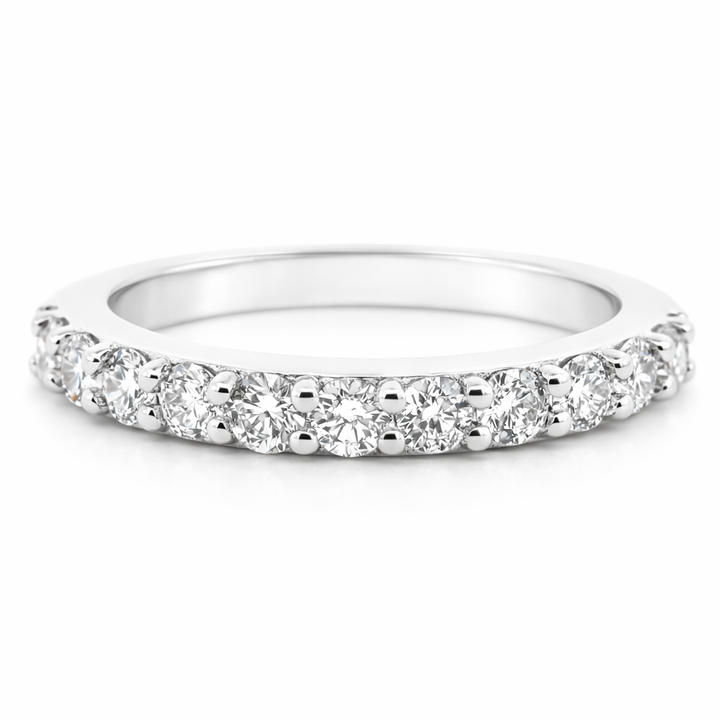 Anillo de oro blanco de 14 quilates y 1,00 quilates con diamante redondo para mujer, talla 7