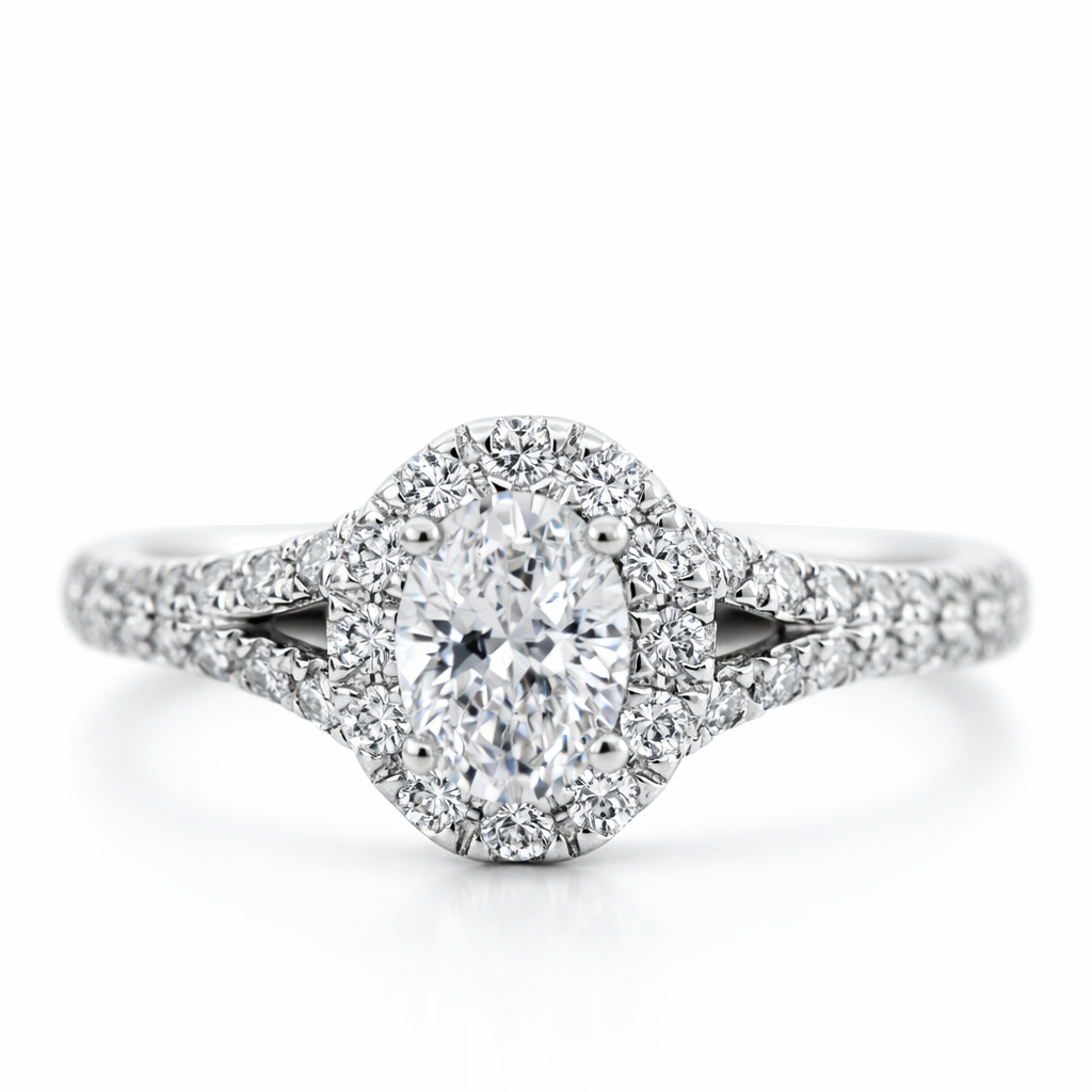 14k White Gold Full Set Engagement Ring W/ Wedding Band Ring Size 7 - Fine Jewelry | Bust Down & Co