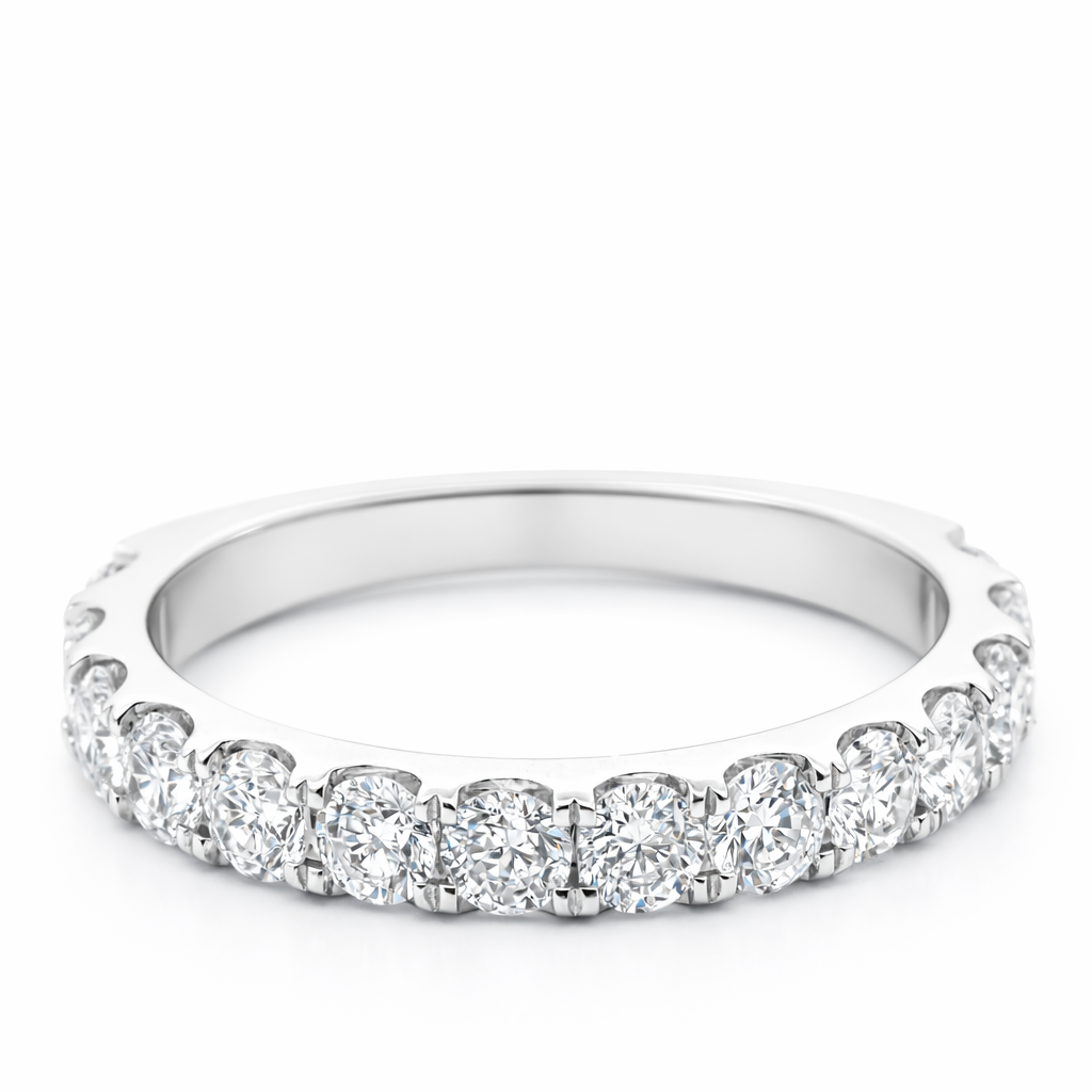 14k White Gold Single Row Dia. Ring Size 7 - Fine Jewelry | Bust Down & Co