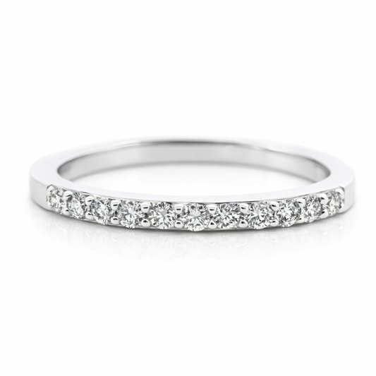 14k White Gold Single Row Dia. Ring Size 7 - Fine Jewelry | Bust Down & Co