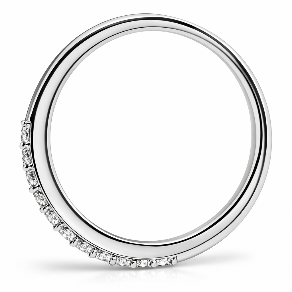 14k White Gold Single Row Dia. Ring Size 7 - Fine Jewelry | Bust Down & Co
