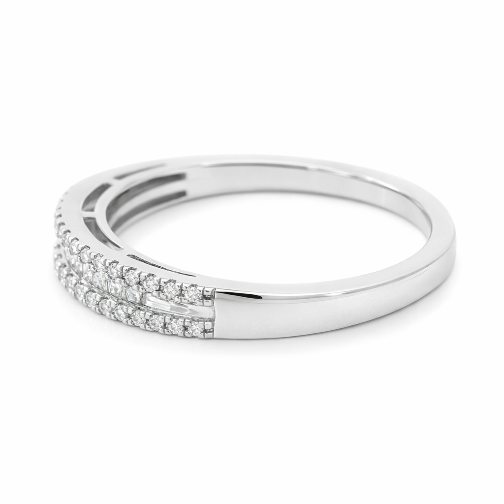 10k White Gold Rd & Bgt Dia. Ring Size 7 - Fine Jewelry | Bust Down & Co