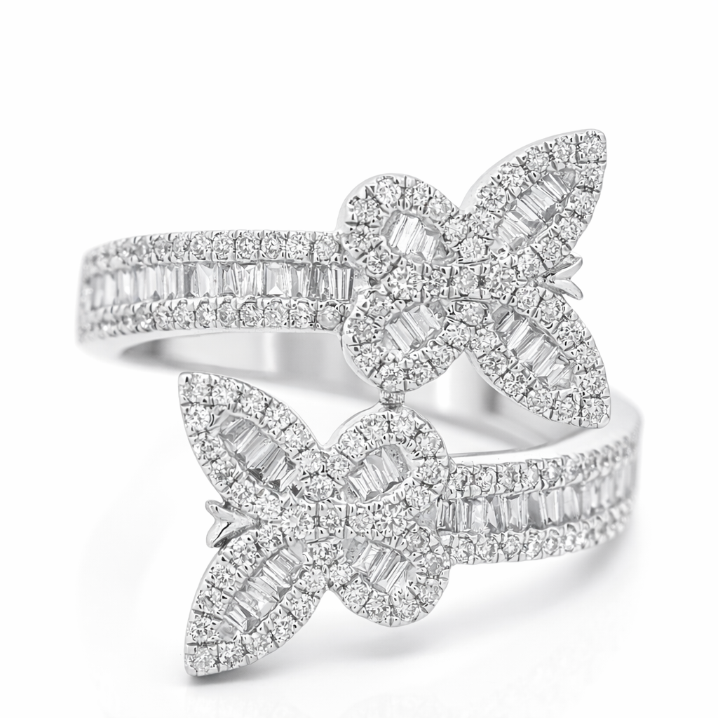 10k White Gold Butterfly End Dia. Ring Size 6.75 - Fine Jewelry | Bust Down & Co