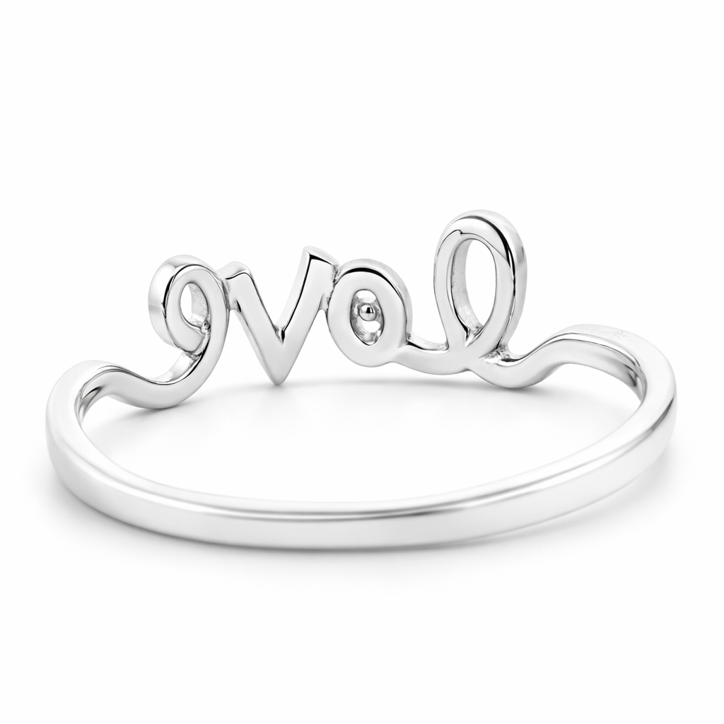 14k White Gold Love Dia. Ring Size 8 - Fine Jewelry | Bust Down & Co