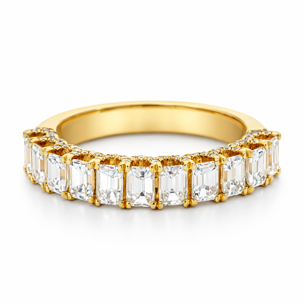 14k Yellow Gold Emerald Dia. Ring Ring Size 6.5 - Fine Jewelry | Bust Down & Co