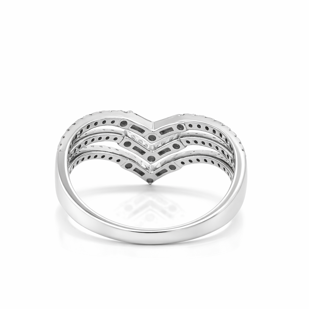 14k White Gold Pointed End Dia. Ring Size 7 - Fine Jewelry | Bust Down & Co
