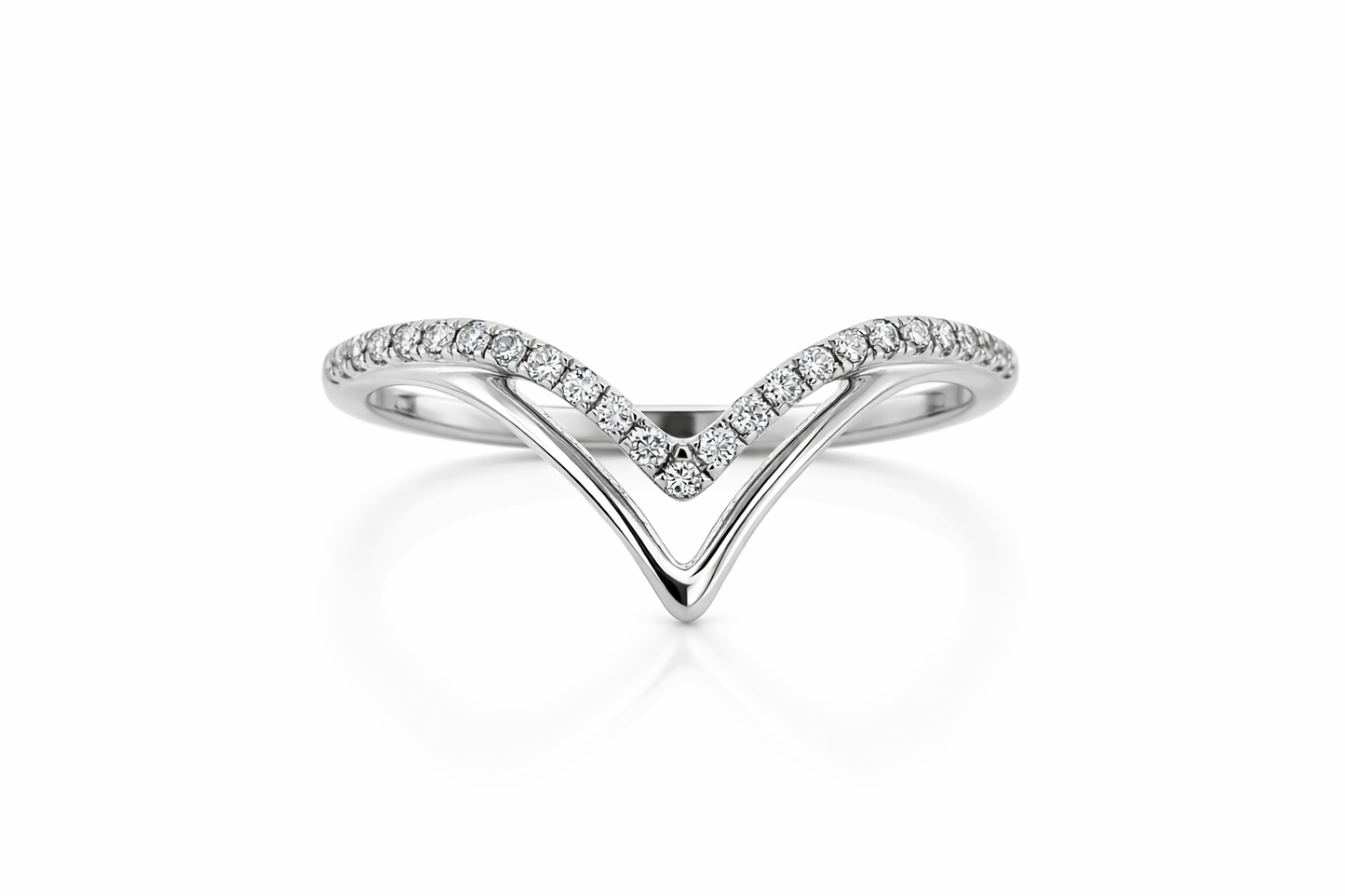 14K White Gold 0.50ct Diamond Pointed End Ring - Size 7