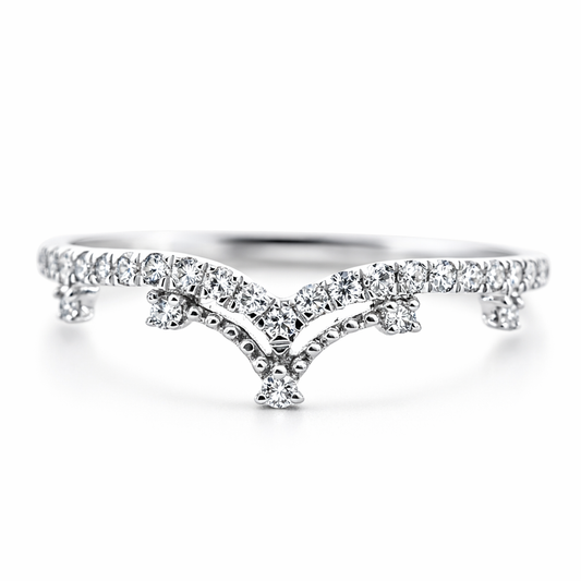 14k White Gold Pointed End Ring Size 6.75 - Fine Jewelry | Bust Down & Co