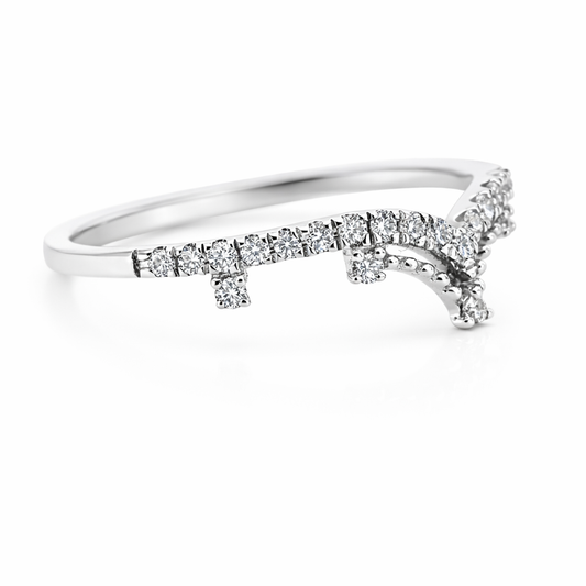 14k White Gold Pointed End Ring Size 6.75 View 2 - Fine Jewelry | Bust Down & Co