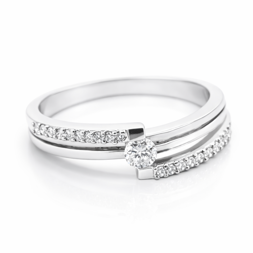 18k White Gold Ladies Diamond Ring Ring Size 5 View 2 - Fine Jewelry | Bust Down & Co