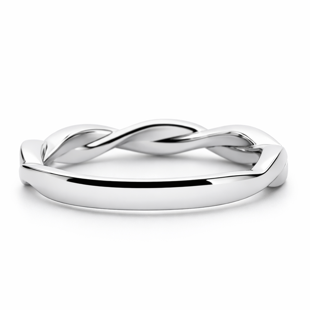 14k White Gold Rope Style Dia. Ring View 3 - Fine Jewelry | Bust Down & Co