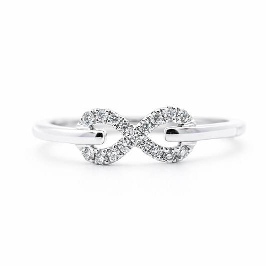 14k White Gold Infinity Style Dia. Ring - Fine Jewelry | Bust Down & Co