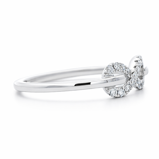 14k White Gold Infinity Style Dia. Ring View 2 - Fine Jewelry | Bust Down & Co
