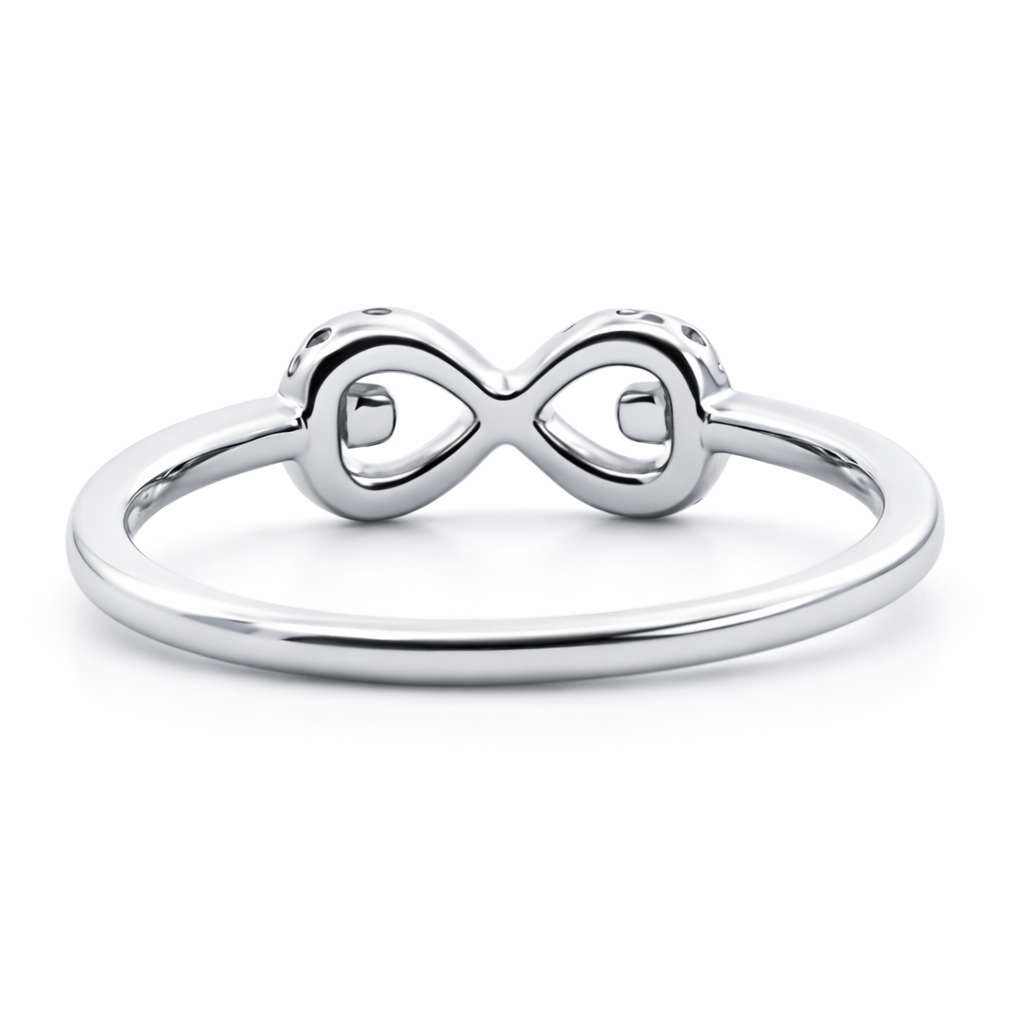 14k White Gold Infinity Style Dia. Ring View 4 - Fine Jewelry | Bust Down & Co