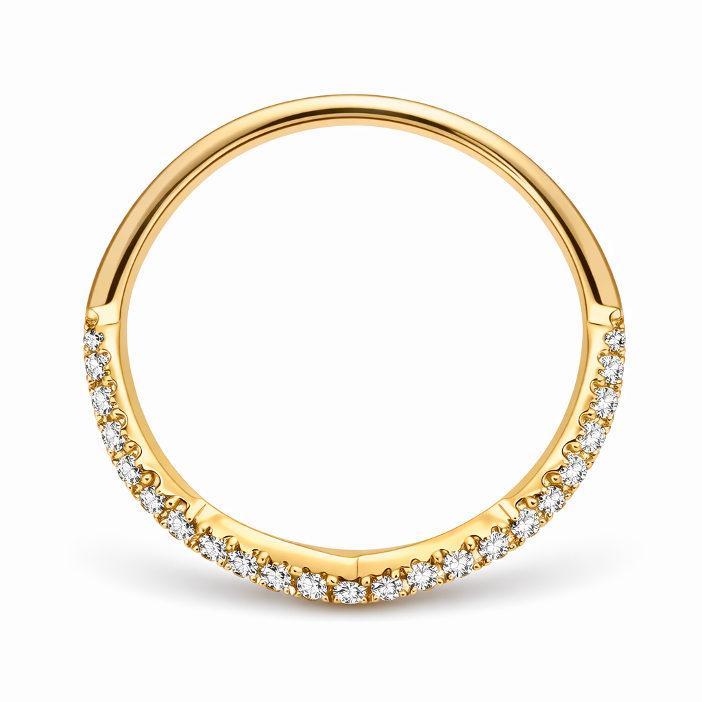 14k Yellow Gold Rope Style Dia. Ring Size 6.5 - Fine Jewelry | Bust Down & Co
