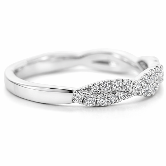 14k White Gold Rope Style Dia. Ring Size 6.5 View 2 - Fine Jewelry | Bust Down & Co