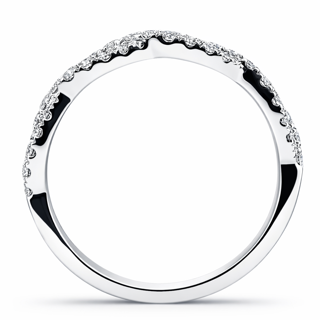 14k White Gold Rope Style Dia. Ring Size 6.5 View 3 - Fine Jewelry | Bust Down & Co