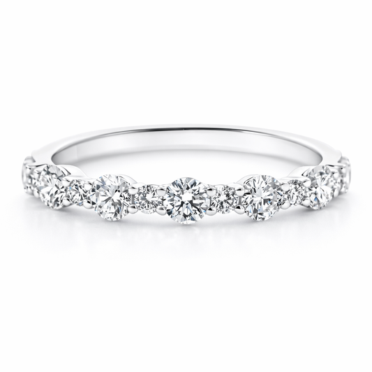 14k White Gold Big Small Diamond Style Ring Size 6.5 - Fine Jewelry | Bust Down & Co
