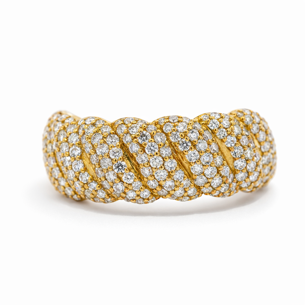 Men's 10K Yellow Gold 1.85 CTW Diamond Bread Loaf Fashion Ring