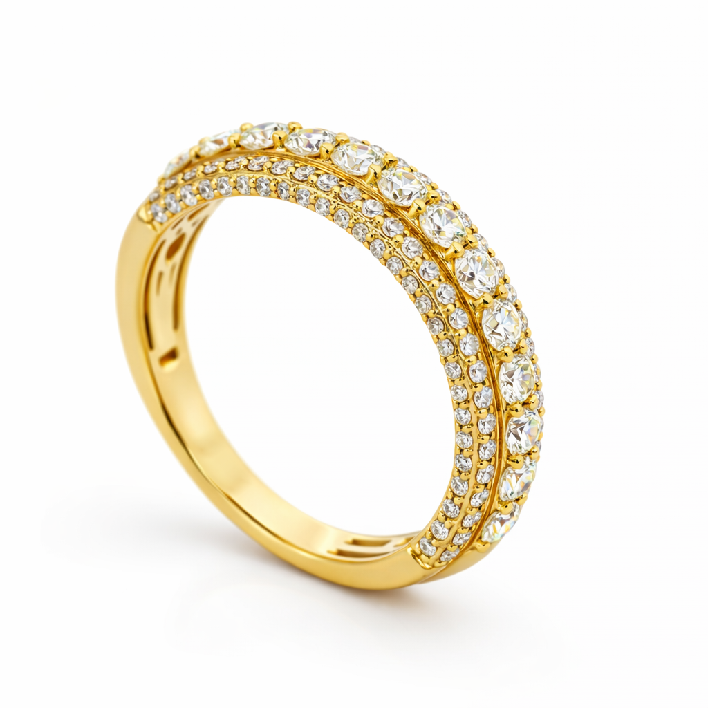 14k Yellow Gold Single Row Ring Size 10 - Fine Jewelry | Bust Down & Co