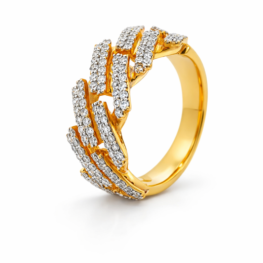 10k Yellow Gold Cuban Style Ring Size 10 - Fine Jewelry | Bust Down & Co