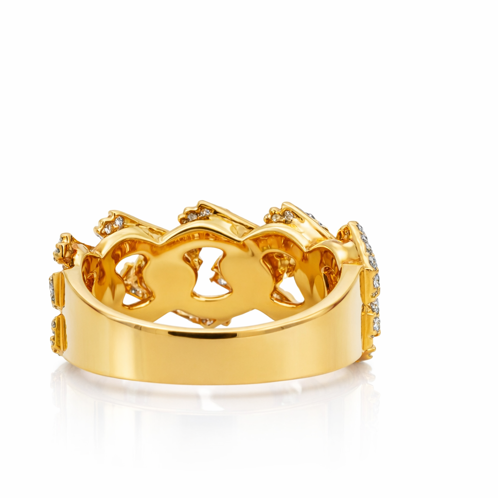 10k Yellow Gold Cuban Style Ring Size 10 - Fine Jewelry | Bust Down & Co