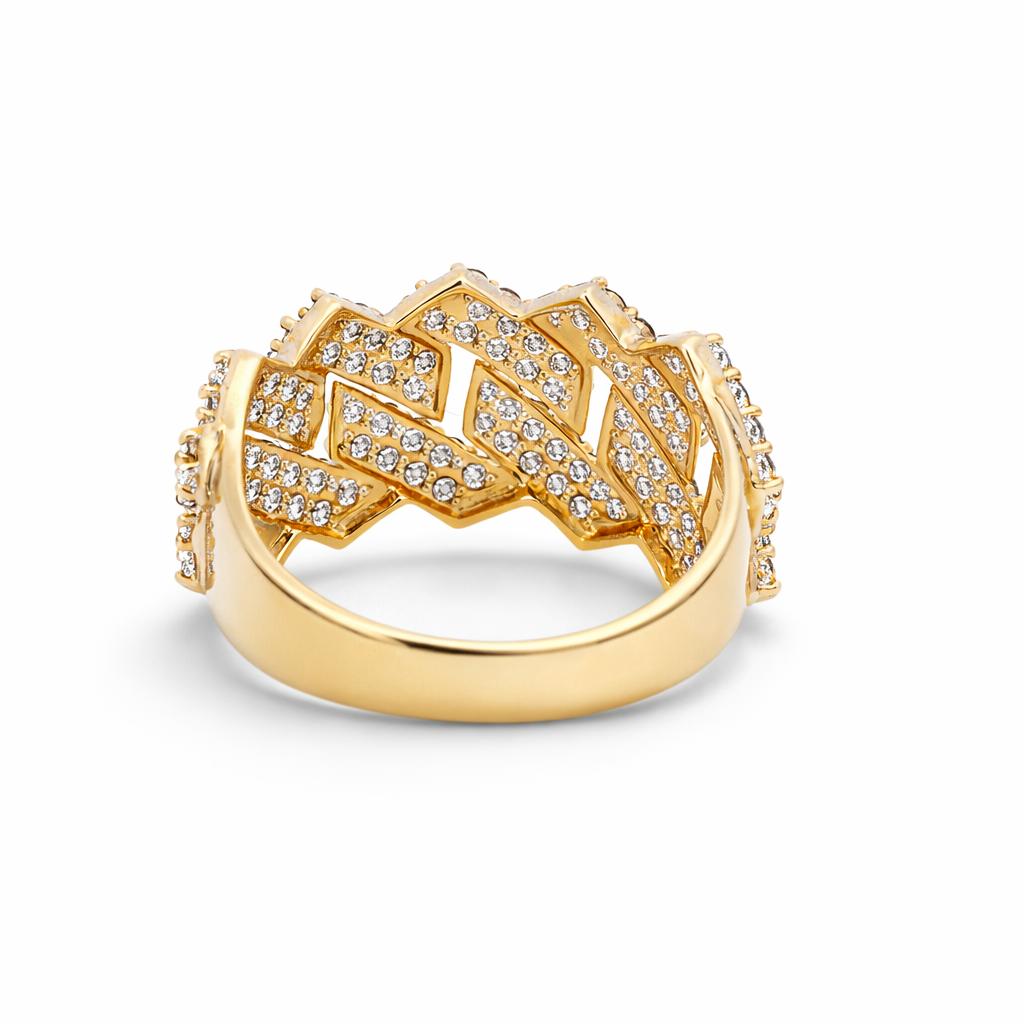 14k Yellow Gold Cuban Style Ring Size 10 - Fine Jewelry | Bust Down & Co